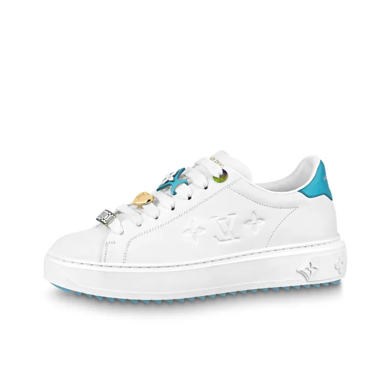 LOUIS VUITTON Time Out Sneakers 'White With Blue' Women's-0