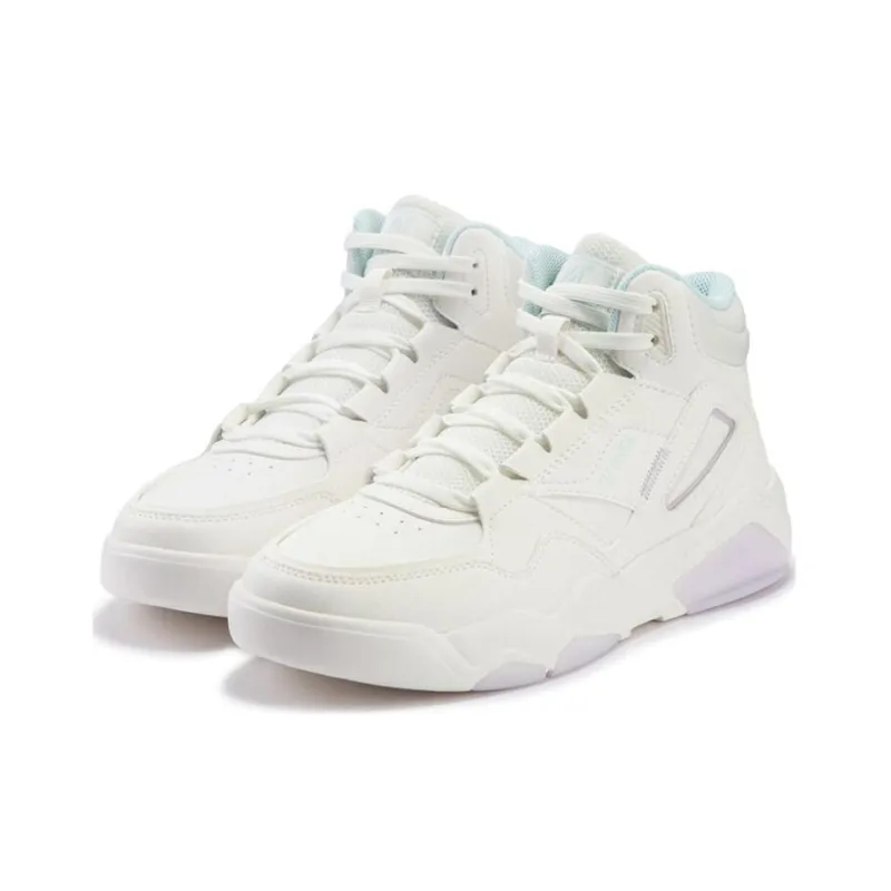 361° Wear resistant And Lightweight High Top Skateboard Shoes Women's White Purple-2