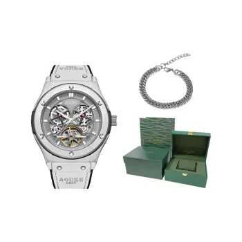 AOUKE Big Explosion Collection Mechanical Movement Silicone Strap Watch Men's Watches Gray Dial