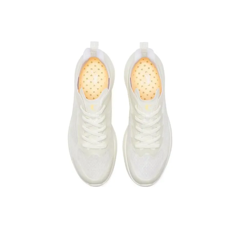 QIAODAN Light Speed 2.0 Cushioning Anti Slip And Wear Resistant Low Top Running Shoes Men's White-3
