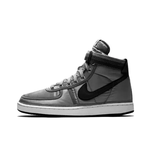 Stussy x Nike Vandal High Slip Resistant Cushioning Wear Resistant High Top Skateboard Shoes Unisex Silver Gray