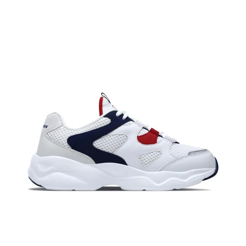 Skechers D'LITES Airy Cushioning Anti-Slip And Wear-Resistant Low-Top Sports Casual Shoes Unisex White Blue Red-1