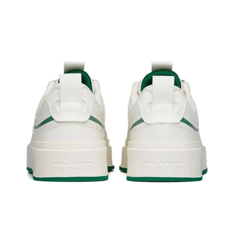 Anta Life Collection Slip Resistant Cushioning Wear Resistant Low Top Skateboard Shoes Women's White Green-2