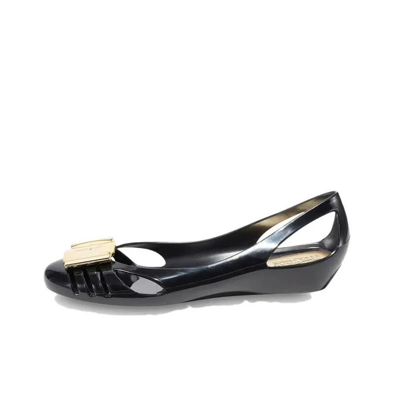 FERRAGAMO Jelly Casual Single Shoes Women's Black-0