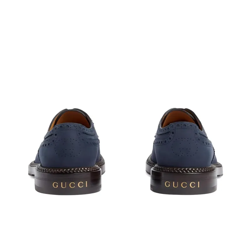 GUCCI Dress Shoes Men Low Top Blue-4