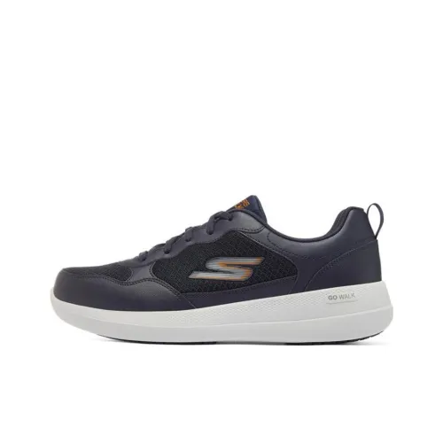 Skechers GO WALK Stability Casual Shoes Men Low-Top Navy/Orange/White