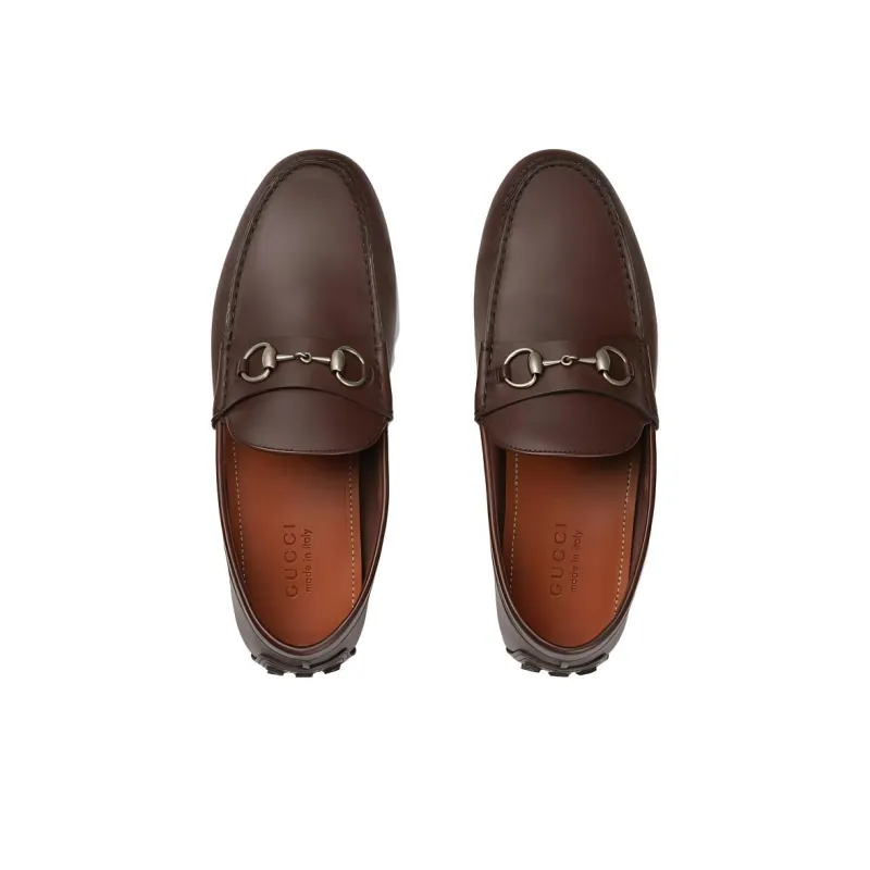 GUCCI Horsebit-deatil Leather Loafers-3