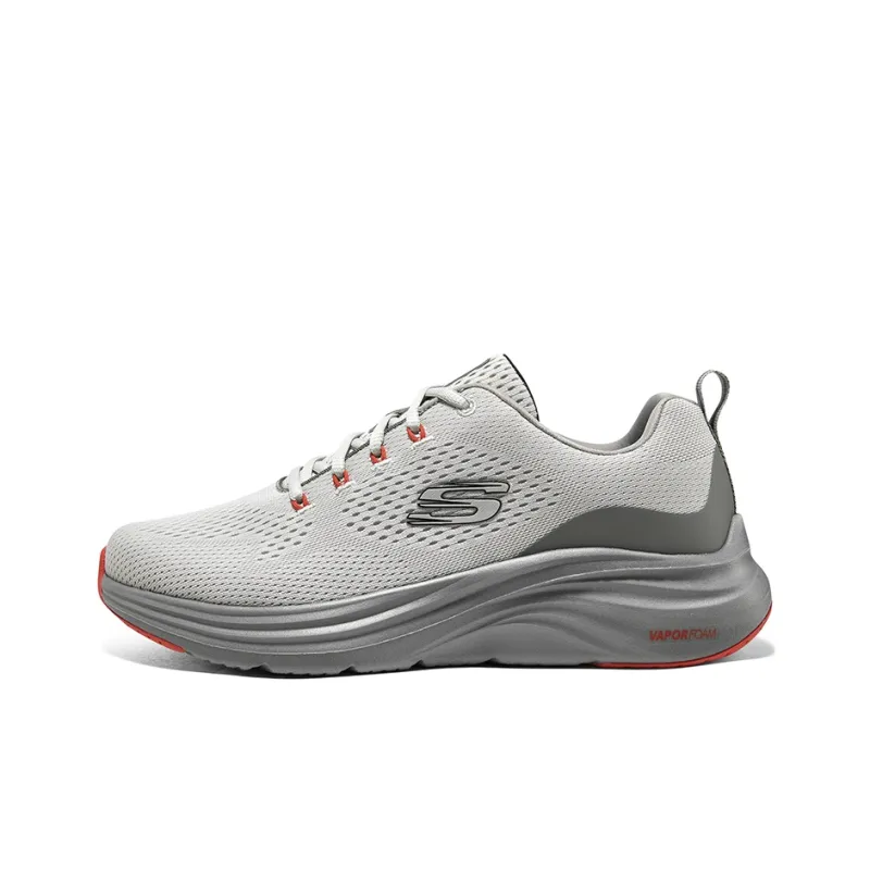 Skechers Vapor Foam Cloud Trace Anti Slip Wear Resistant Low Top Casual Shoes Men's Gray Orange-0