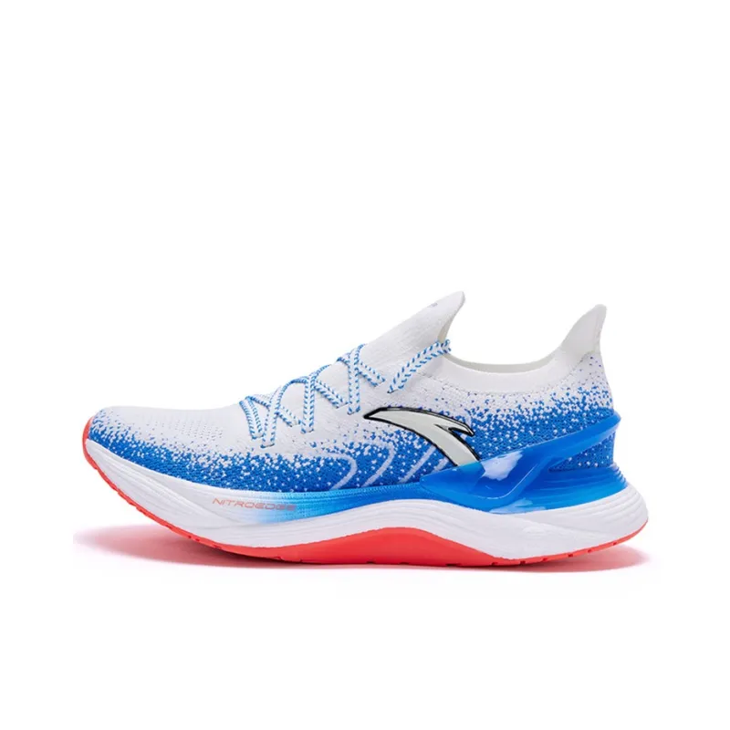 ANTA Chuang 2.0 Pro Running Shoes Men Low Top Ivory White/Medium Blue/Black-0
