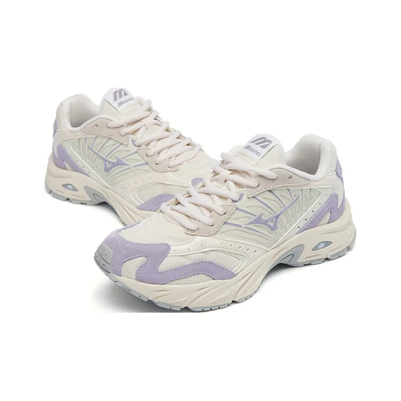 Mizuno FIYI 2K Wear Resistant Breathable Cushioning Low Top Casual Running Shoes Women's White Purple-3
