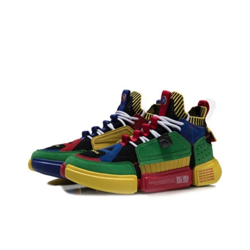 LiNing Essence 2 ACE Mid Top Skateboard Shoes Men's Red Yellow Green-2