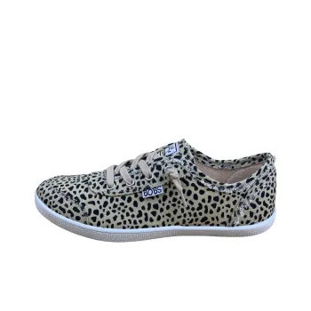 Skechers Bobs Skateboard Shoes Women's Low-Top Leopard Print