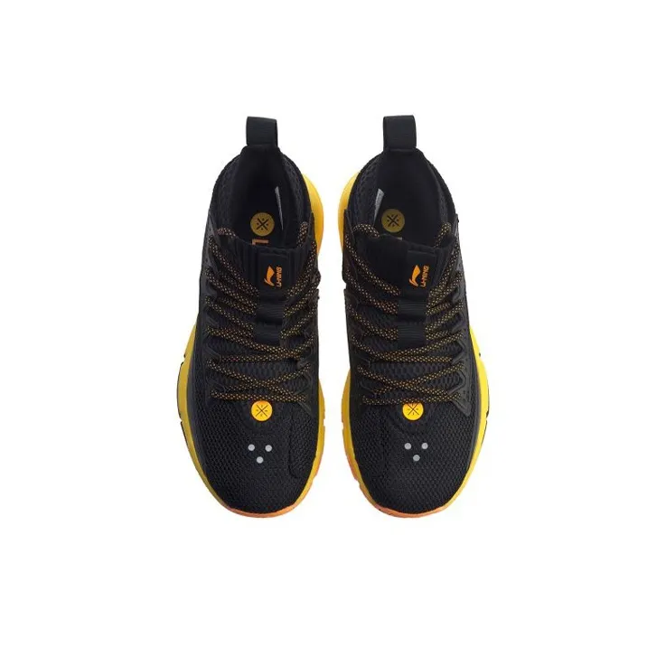 LiNing Wade Fission 5 Cushioned Slip Resistant Low Top Basketball Shoes Men's Black Yellow-2