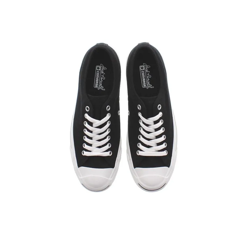 Converse Jack Purcell Laugh Anti Slip Wear Resistant Low Top Canvas Shoes Women's Black White-3