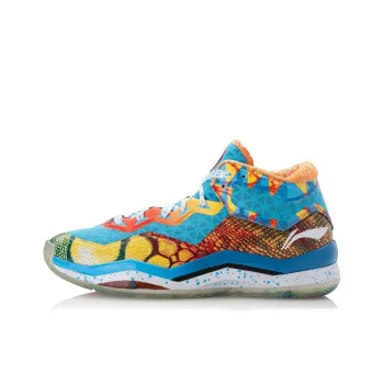 LINING WOW 3 Basketball Shoes Men Mid Top Yellow/Blue