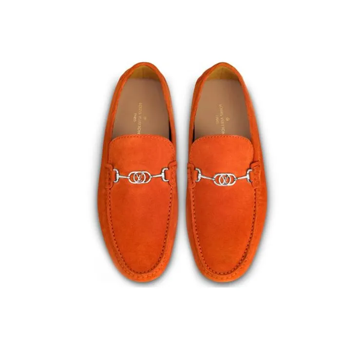 LOUIS VUITTON Porto Vecchio Gommino Loafers Men's Orange-4