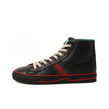 GUCCI Wear-Resistant High-Top Skateboard Shoes Women's Black