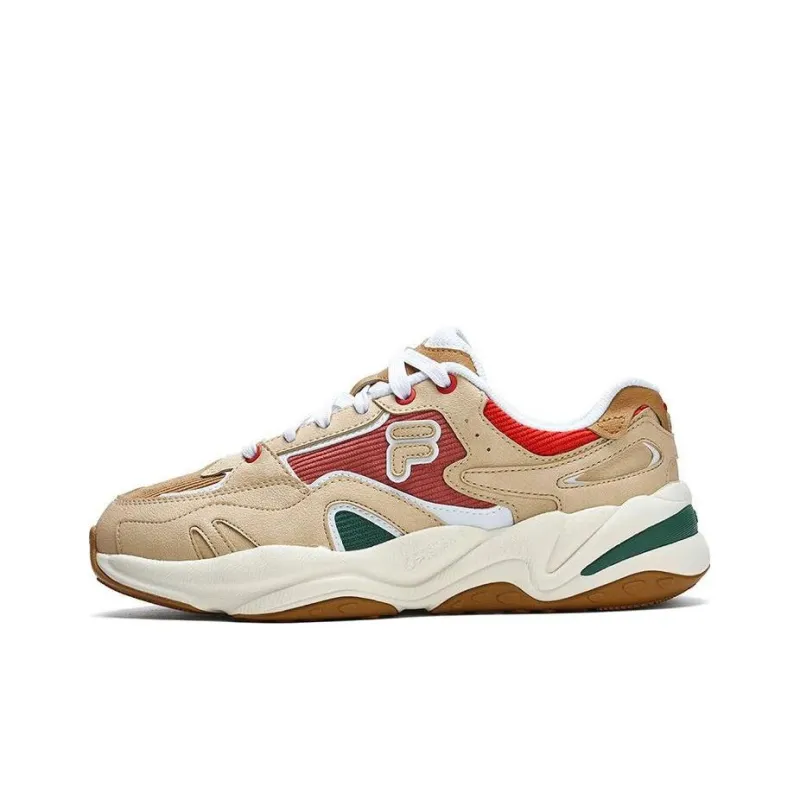 FILA FUSION Flash Cushioning Anti-Slip And Wear-Resistant Low-Top Running Shoes Women's Wheat Bran-0