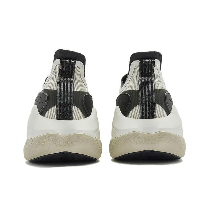 QIAODAN Wear Resistant Breathable Lightweight Rebound Low Top Casual Shoes Men's White Black-3