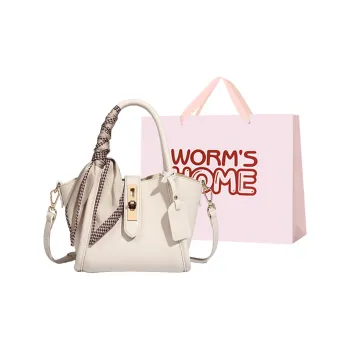 Worm's Home PU One Shoulder Handbags Regular Women's White