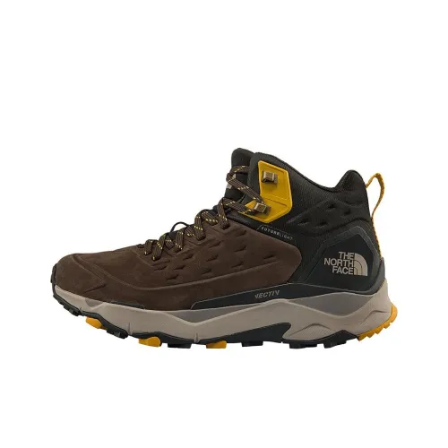 THE NORTH FACE Vectiv Hiking / Trekking Shoes Men Mid-Top Brown/Yellow/Black