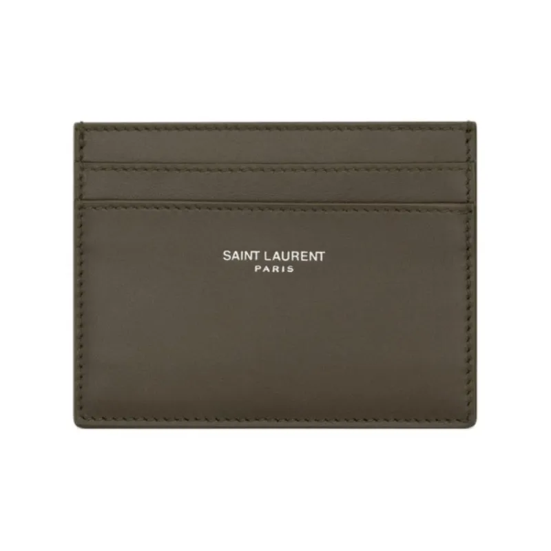 SAINT LAURENT PARIS Smooth Leather Card Holder Regular Men's Light Musk-0