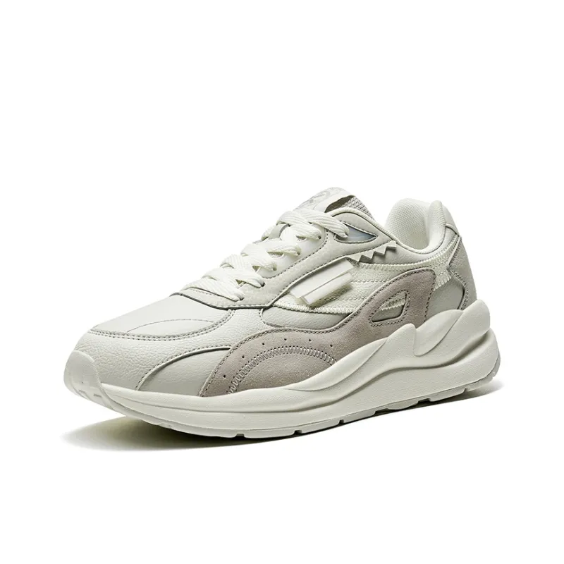 XTEP Retro 80 Anti Slip Wear Resistant Low Top Sports Casual Shoes Men's White Gray-1