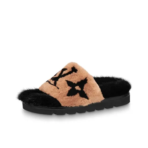 LOUIS VUITTON Pillow Slide Slippers Women's Black/Brown