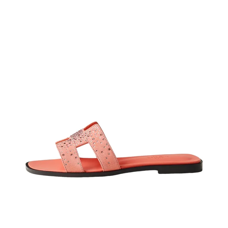 HERMES Oran Slide Slippers Women's Light Pink-0