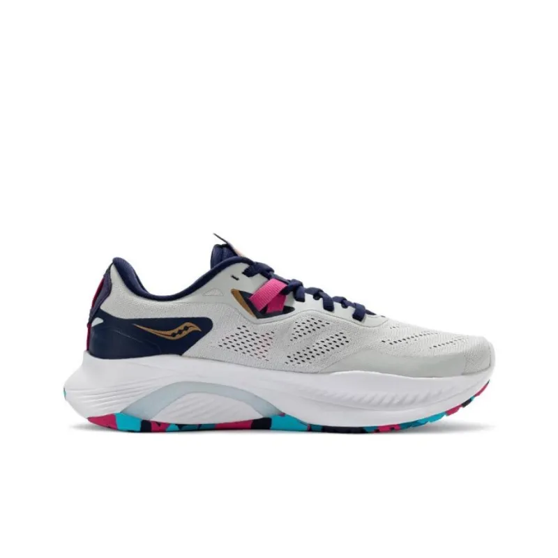 Saucony Guide 15 Guide Cushioning Rebound Low Top Running Shoes Women's Gray Gold-1