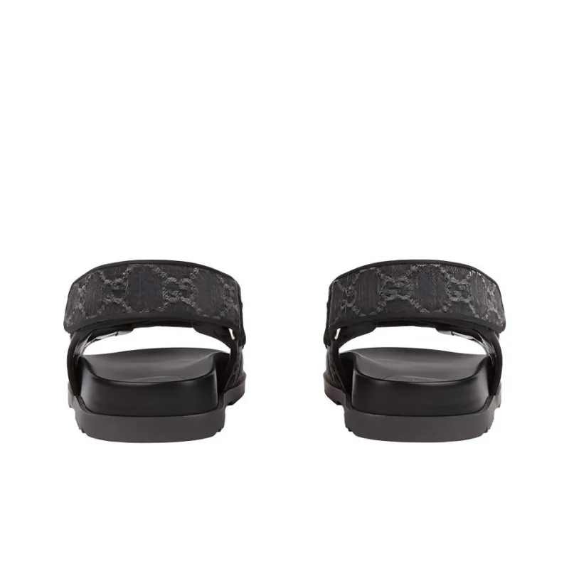 GUCCI Double G-plaque Denim Sandals-4