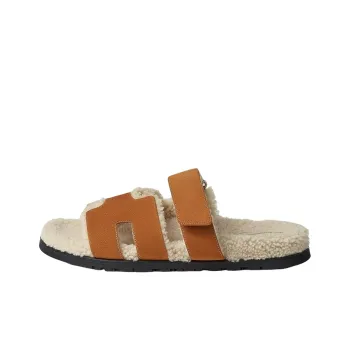 HERMES Chypre Slide Slippers Men's Brown