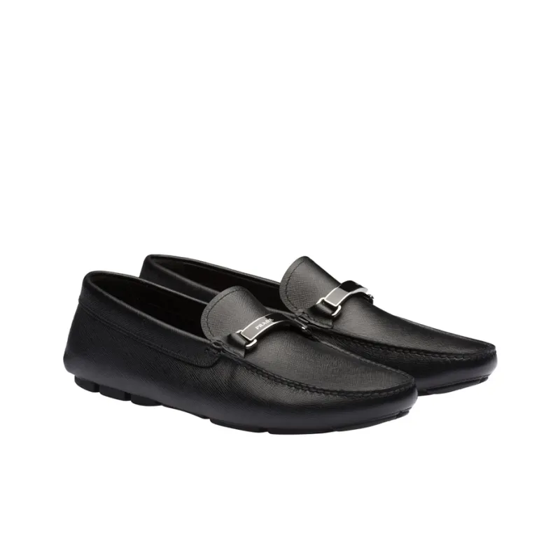 PRADA Logo Plaque Loafers-1