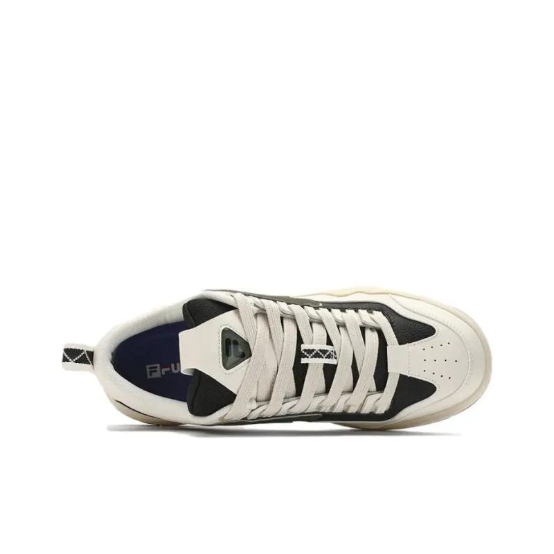 FILA FUSION Nollie Anti Slip Wear Resistant Low Top Skateboard Shoes Men's Ecru-1