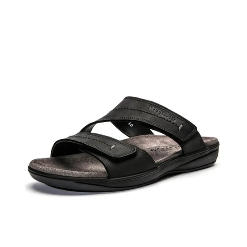 MEPHISTO Slide Slippers Men Black/Brown-1