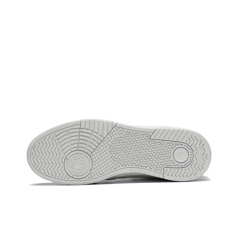 LiNing Moon White Slip Resistant Cushioning Wear Resistant Lightweight Low Top Skateboard Shoes Unisex White Green-4