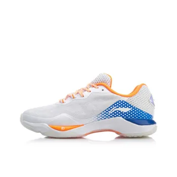 LiNing Raid 2 Generations Cushioned Wear-Resistant Slip-Resistant Low-Top Badminton Shoes Women's Orange White
