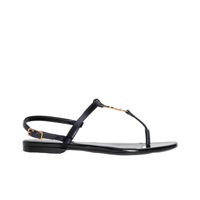 SAINT LAURENT Cassandra Satin Sandals-1
