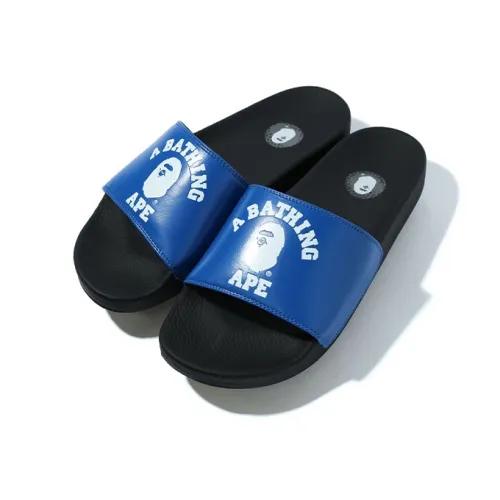 BAPE A BATHING APE College Slide Sandals Blue FW22