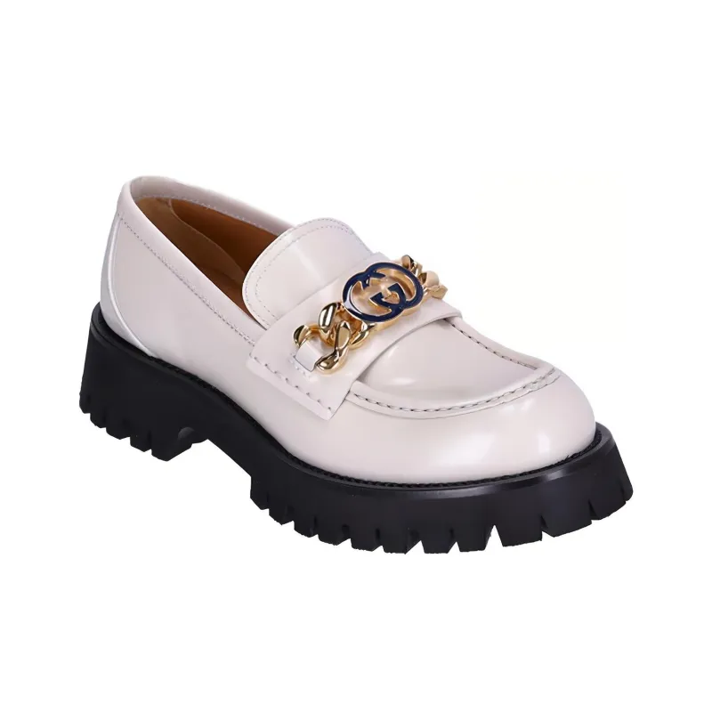GUCCI Interlocking G Leather Loafers-2