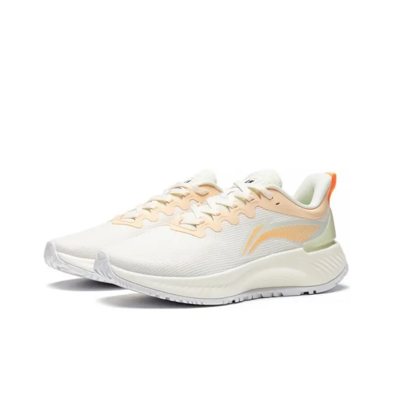 LiNing YueYing Element Durable Breathable Low Top Running Shoes Women's Ecru Sand Orange-2