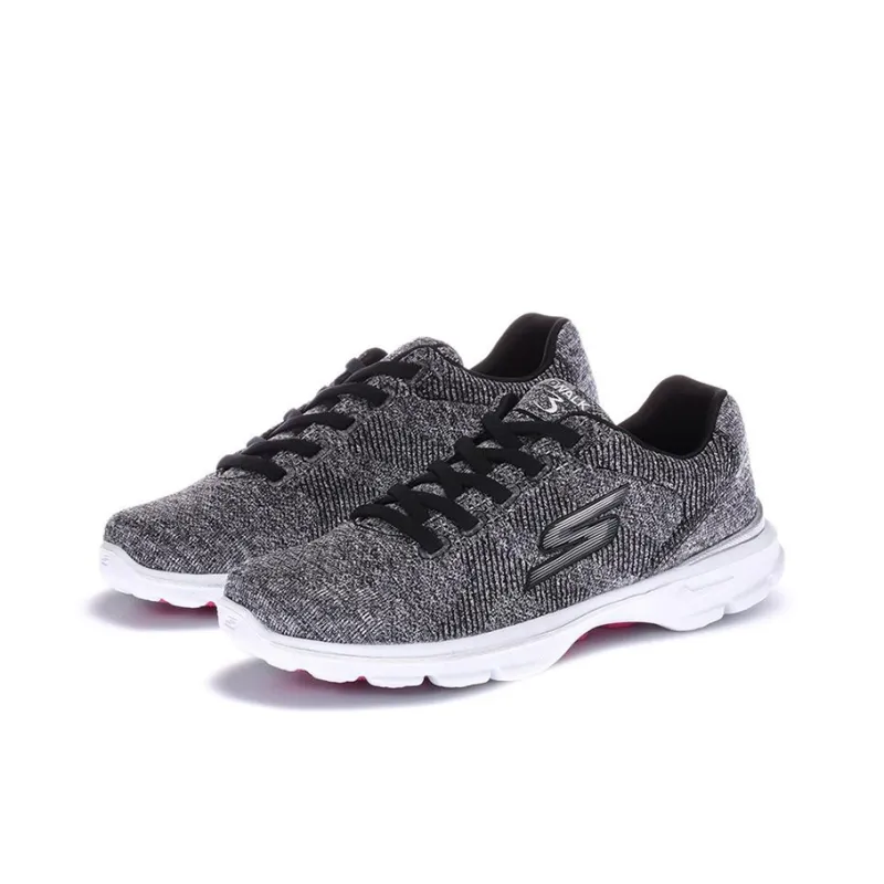 Skechers Go Walk 3 Cushioning Anti-Slip And Wear-Resistant Low-Top Casual Shoes Women's Black White-2