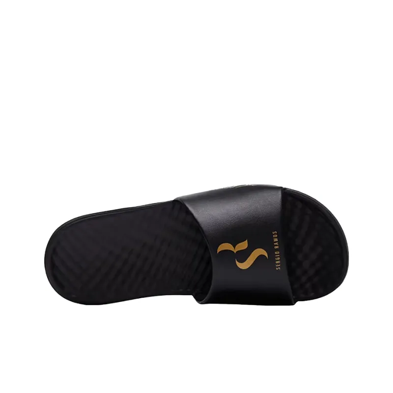 Mizuno Alpha SR4 Slide Slippers Unisex Black Gold-3