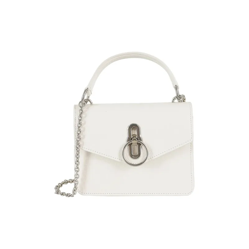Mulberry Cow Leather Handbag Shoulder Bag Crossbody Bag Small Size Women's White-0