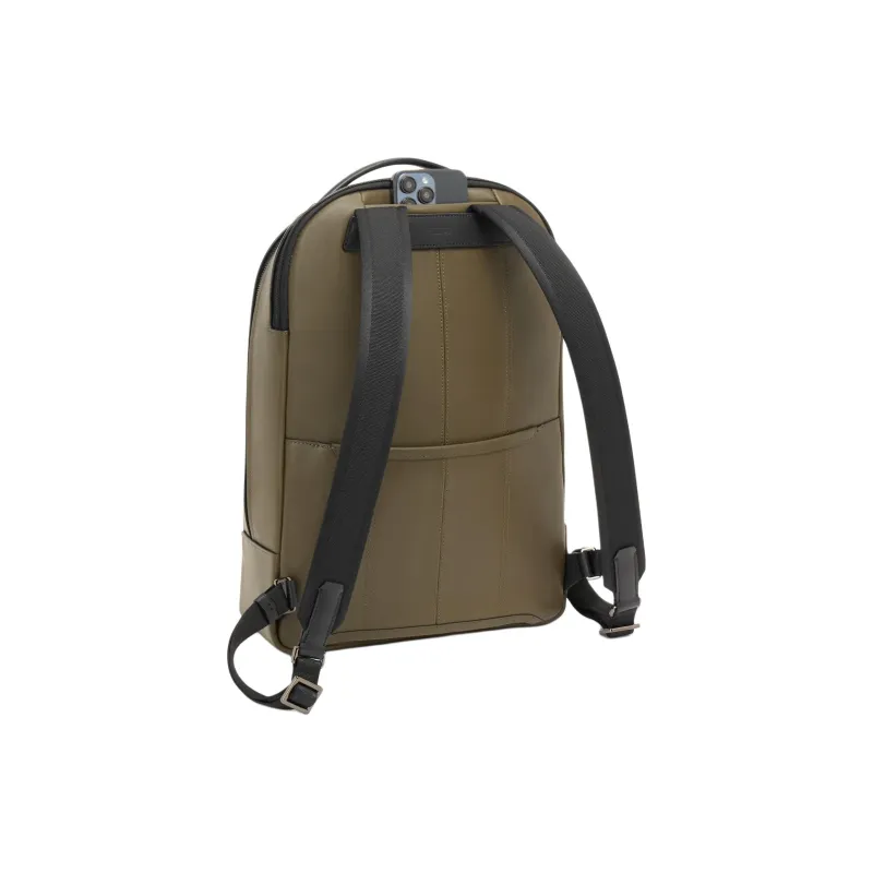 TUMI Leather Backpack Men's Olive Green-1