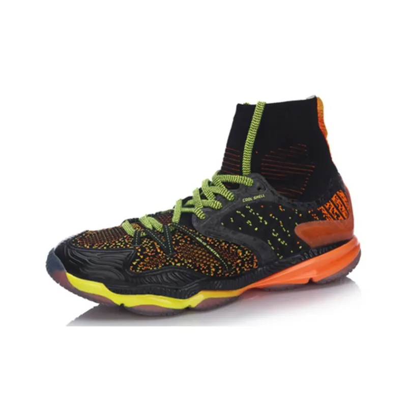 LiNing Ranger Chameleon Non slip Lightweight High Top Badminton Shoes Unisex Black-1