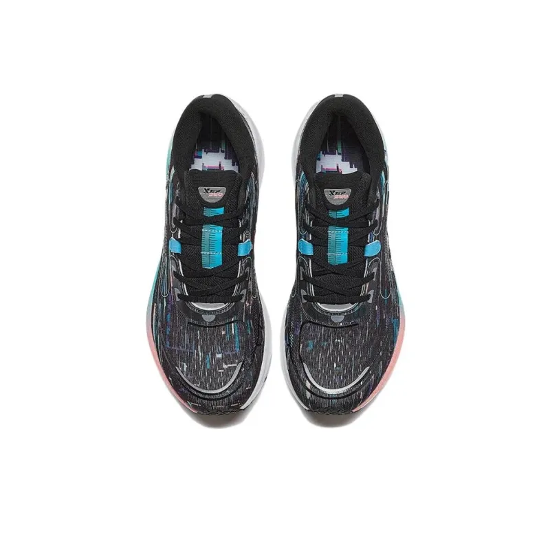 XTEP Cushioning, Abrasion Resistant, Breathable, Lightweight Low Top Running Shoes Men's Black Blue-2