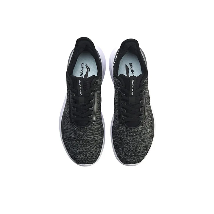 LiNing Akasaka Cushioning Breathable Low-Top Running Shoes Men's Standard Black One-piece Weaving-3