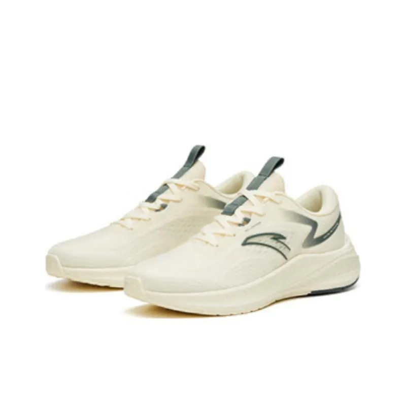 Anta Road Run Anti Slip Wear Resistant Low Top Running Shoes Men's White Asphalt Gray-2