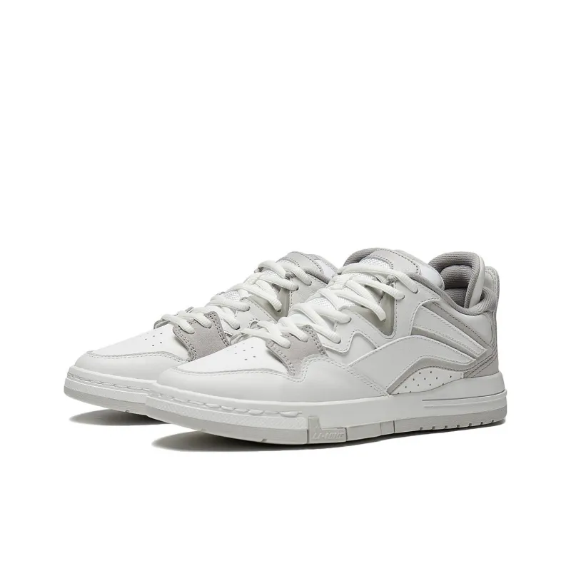 LiNing Wei Wu PRO Pro Anti Slip Wear Resistant Low Top Skateboard Shoes Women's Mist White Silver Fish Gray-2